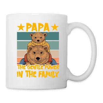 Papa, die sanfte Kraft in der Familie - Tasse - Weiß - Rechts
