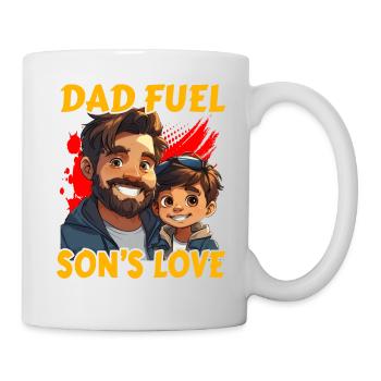 Papa alimente l’amour de son fils - Mug blanc - blanc - Droite