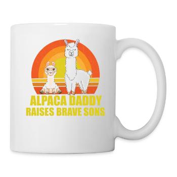 Un papa alpaga élève des fils courageux - Mug blanc - blanc - Droite