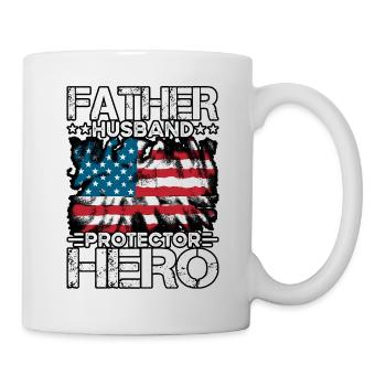 Father Husband Protector Hero - Mug - white - Right