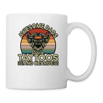 Tolle Väter haben Tattoos und Bärte - Tasse - Weiß - Rechts