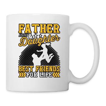 Vater und Tochter beste Freunde fürs Leben - Tasse - Weiß - Rechts
