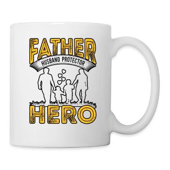 Father Husband Protector Hero - Mug - white - Right