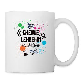 Chemie Lehrerin in Aktion Chemielehrerin Chemiker - Tasse - Weiß - Rechts