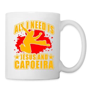 Alles, was ich brauche, ist Jesus und Capoeira - Tasse - Weiß - Rechts