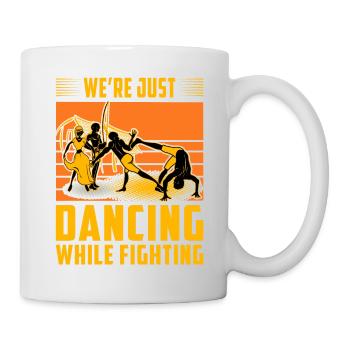 We're just dancing while fighting - Mug - white - Right