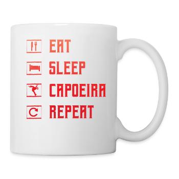 Essen Schlaf Capoeira Wiederholen - Tasse - Weiß - Rechts