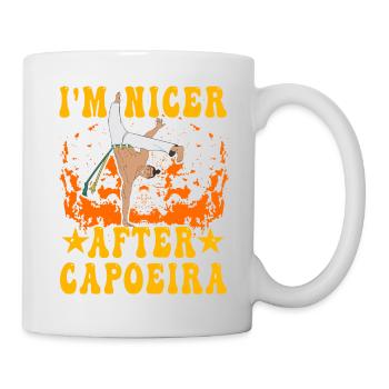 Je suis plus sympa après la Capoeira - Mug blanc - blanc - Droite