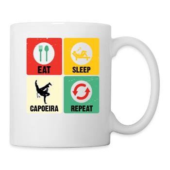 Essen Schlaf Capoeira Wiederholen - Tasse - Weiß - Rechts