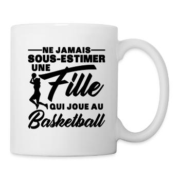 Une Fille Qui Joue Au Basketball Cadeau Humour - Mug blanc - blanc - Droite