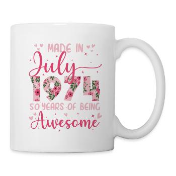 July 1974 50th Anniversary Gift for Women - Mug - white - Right