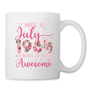 Juillet 1964 Cadeau Anniversaire 60 Ans Pour Femme - Mug blanc - blanc - Droite