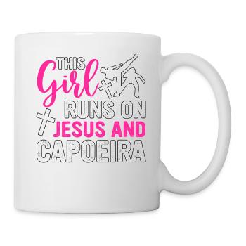 This Girl runs on Jesus and Capoeira - Mug - white - Right