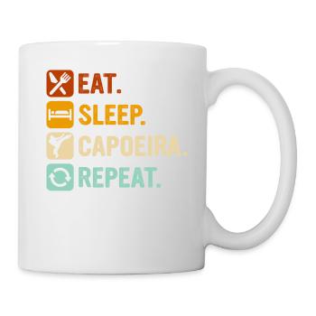 Essen Schlaf Capoeira Wiederholen - Tasse - Weiß - Rechts