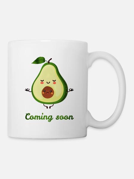 Avocado chillt mit Babybauch - Tasse - Weiß