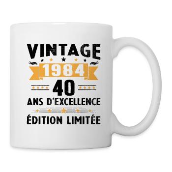 40 Years 1984 Vintage Retro Birthday Gift - Mug - white - Right