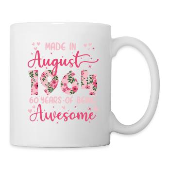 Août 1964 Cadeau Anniversaire 60 Ans Pour Femme - Mug blanc - blanc - Droite