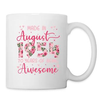 August 1954 70th Birthday Gift for Women - Mug - white - Right