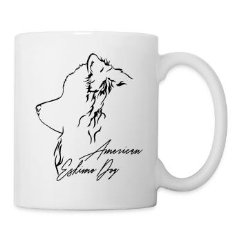 American Eskimo Dog Profile Dogs Wilsigns - Mug - white - Right