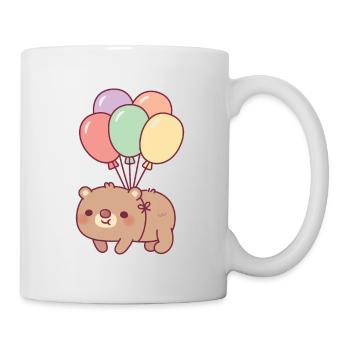 Cute Brown Bear and Balloons - Mug - white - Right