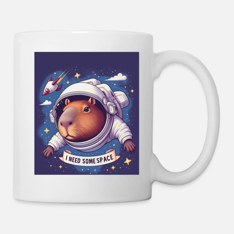 "I NEED SOME SPACE" Capybara - Tasse - Weiß