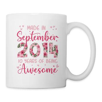 September 2014 10 Jahre Geburtstag für Mädchen - Tasse - Weiß - Rechts