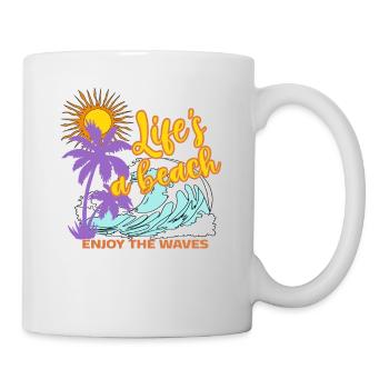 La vie est une plage - Profitez des vagues - Mug blanc - blanc - Droite