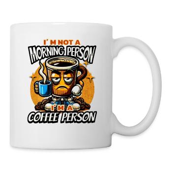 JE NE SUIS PAS DU MATIN, JE SUIS DU CAFÉ - Mug blanc - blanc - Droite