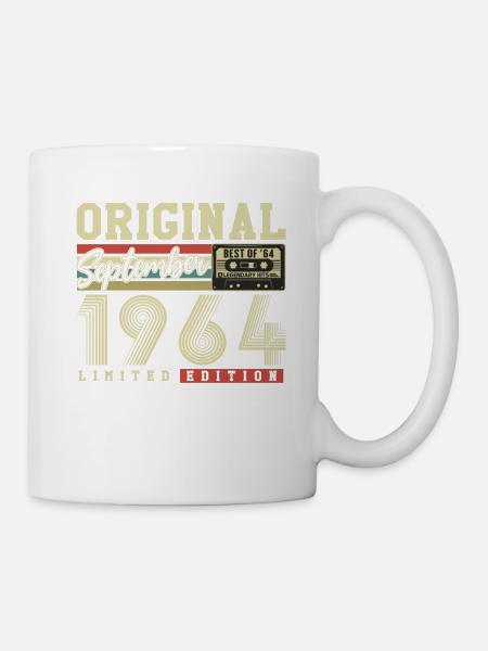 Original September 1964 Jahrgang Geburtstag Retro - Tasse - Weiß