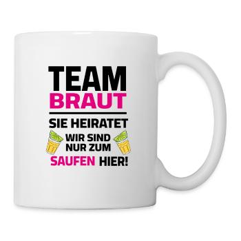 Team Bride - Elle va se marier, on est là pour boire - Mug blanc - blanc - Droite