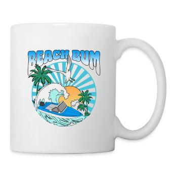 Beach Bum - Boot Palmen Meer Möwe Sonnenuntergang - Tasse - Weiß - Rechts