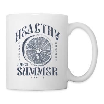 Orange Orangen Frucht Gesund - Tasse - Weiß - Rechts