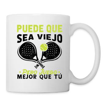 I may be old but I play Padel Tennis better - Mug - white - Right