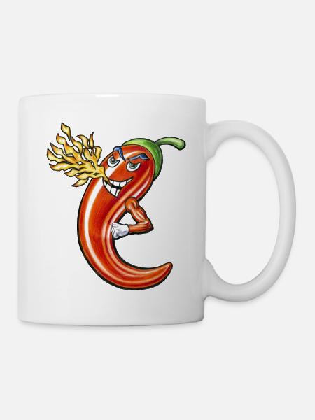 Funny Spicy Chili On Fire - Mug - white