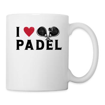 I Love Padel Valentinstag für den Padel-Spieler - Tasse - Weiß - Rechts
