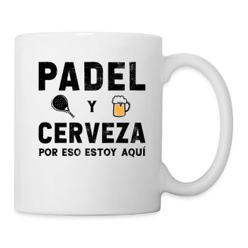 Padel and beer that's why I'm here - Mug - white - Right
