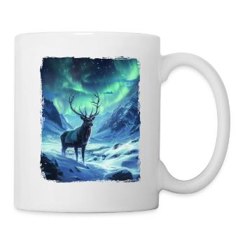 Aurores boréales Cerf Animal Aurore boréale Cerf - Mug blanc - blanc - Droite