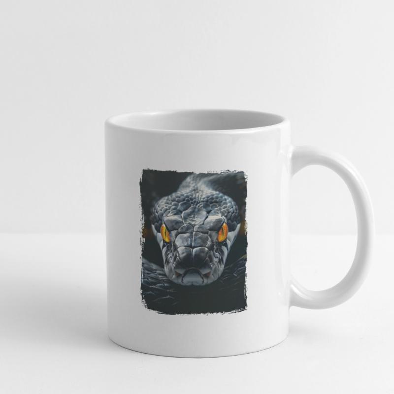 Yellow Eyes Black Snake Python Cobra Reptile Viper Mug