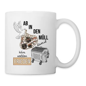 Journée mondiale de la paix - Nous voulons la paix, pas des armes - Mug blanc - blanc - Droite