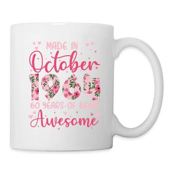 Octobre 1964 Anniversaire 60 Ans Pour Femmes - Mug blanc - blanc - Droite
