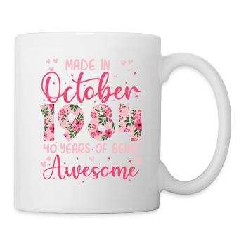 Octobre 1984 Anniversaire 40 Ans Pour Femmes - Mug blanc - blanc - Droite