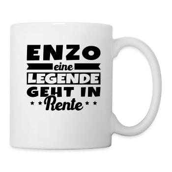 Enzo, eine Legende, geht in den Ruhestand - Tasse - Weiß - Rechts