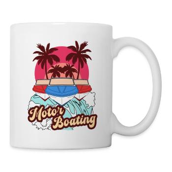 Motor Boating - Boat Motorboat Summer Beach Retro - Mug - white - Right