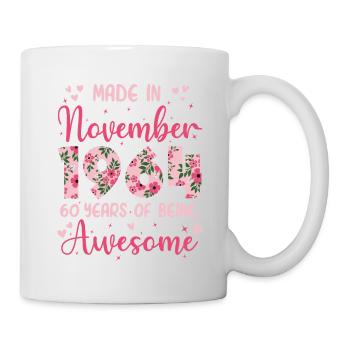 Novembre 1964 Anniversaire 60 Ans Pour Femmes - Mug blanc - blanc - Droite
