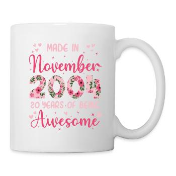 Novembre 2004 Anniversaire 20 Ans Pour Filles - Mug blanc - blanc - Droite