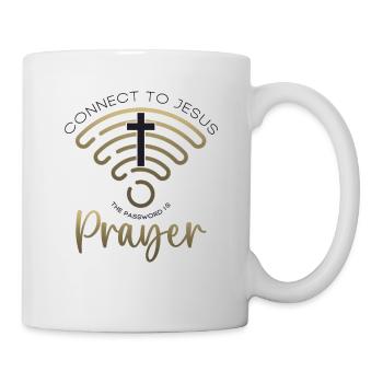 Connectez-vous à Jésus, le mot de passe est la prière - Mug blanc - blanc - Droite