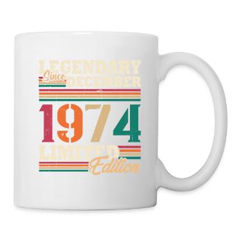 Vintage 1974 Décembre Cadeau Anniversaire Rétro - Mug blanc - blanc - Droite