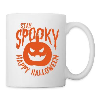 Restez effrayant Citrouille d’Halloween - Mug blanc - blanc - Droite