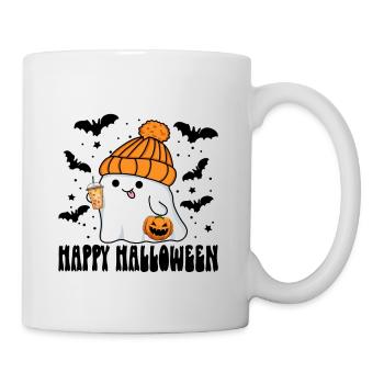 Halloween Ghost with Bubble Tea Jack-o-lantern Hat - Mug - white - Right