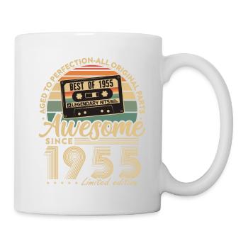 Jahrgang 1955 Geburtstagsgeschenk Geboren 1955 - Tasse - Weiß - Rechts